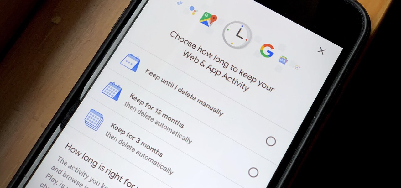 Tampilan setting auto delete Google di smartphone